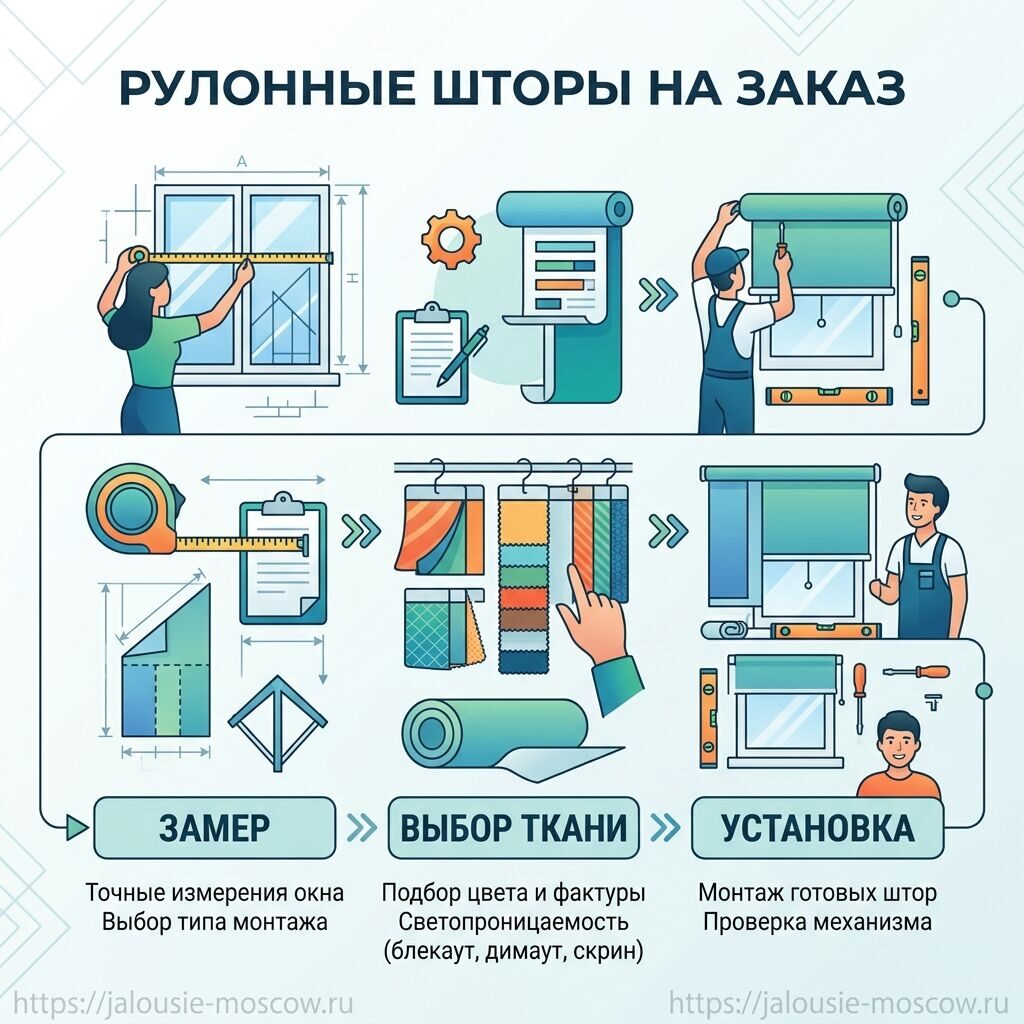 рулонные шторы на заказ