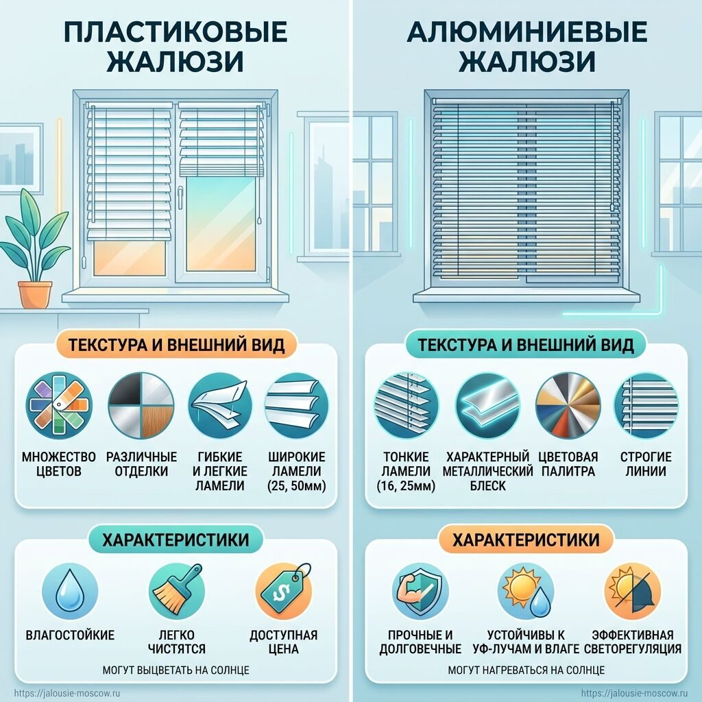 Что лучше: пластиковые или алюминиевые жалюзи