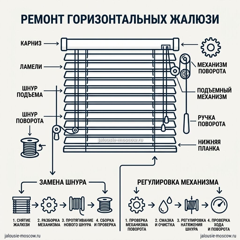 ремонт горизонтальных жалюзи