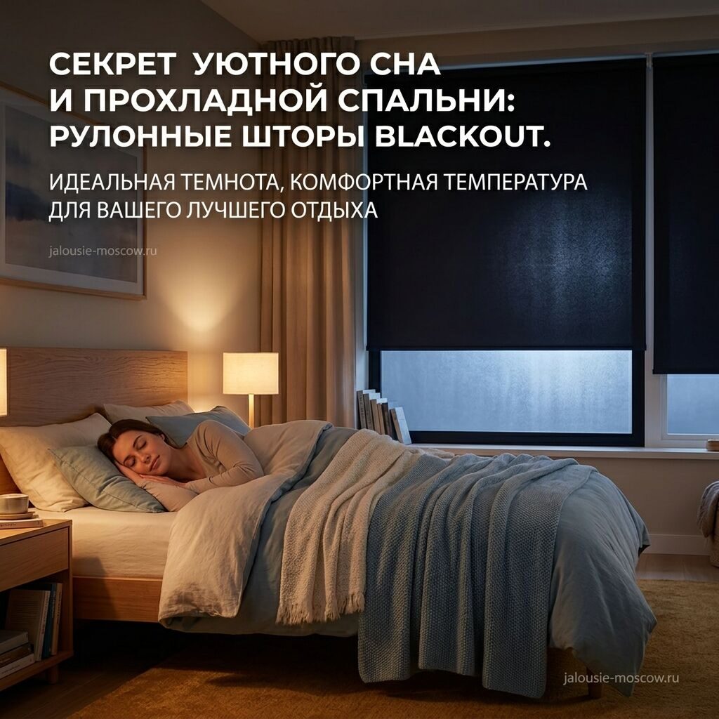 Секрет уютного сна и прохлады в спальне — рулонные жалюзи Блэкаут