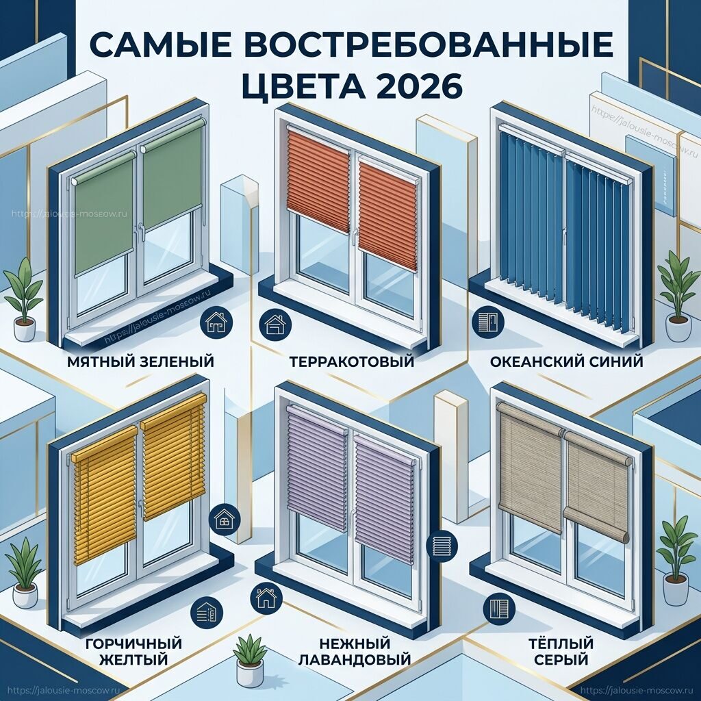 Популярные цвета жалюзи в 2026 году