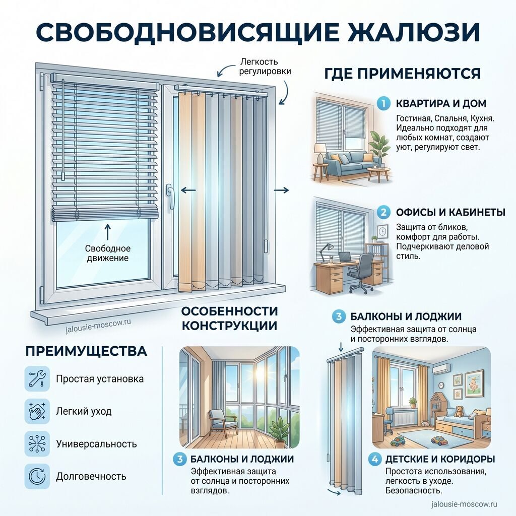 свободновисящие жалюзи